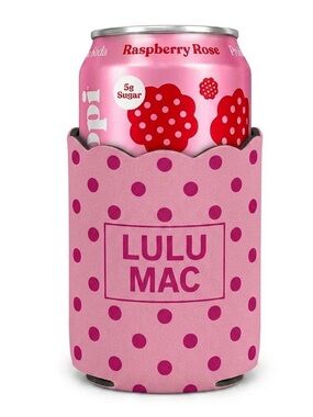 Lulu Mac Pink And Hot Pink Polka Dot Koozie